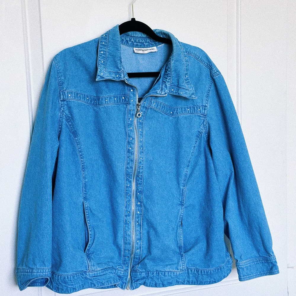 Rhinestoned Denim Jacket